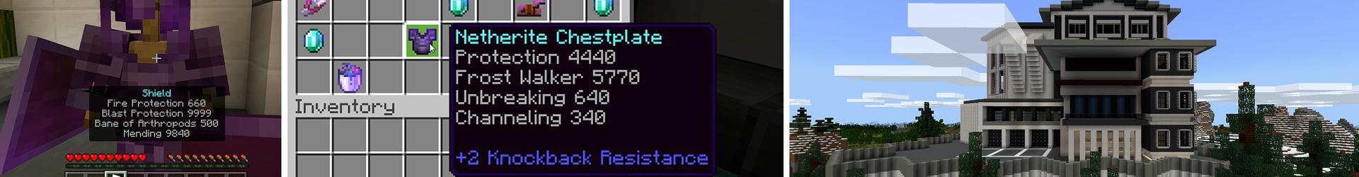 Panorama of the Minecraft Bedrock Marketplace product Hacker Mansion created by Pickaxe Studios.