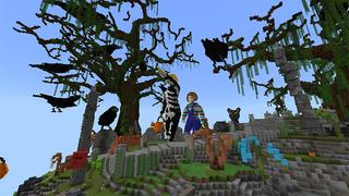 Screenshot of the Minecraft Bedrock Marketplace product Halloween: Pumpkin Skyblock created by Pickaxe Studios.