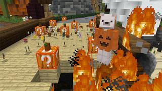 Screenshot of the Minecraft Bedrock Marketplace product Halloween Trick or Treat Block created by Pickaxe Studios.