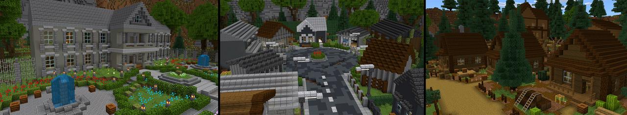 Panorama of the Minecraft Bedrock Marketplace product HIDE and SEEK created by Pickaxe Studios.