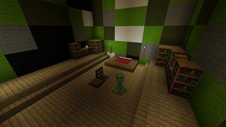 Screenshot of the Minecraft Bedrock Marketplace product How to LIVE INSIDE A CREEPER! created by Pickaxe Studios.
