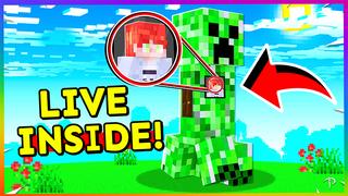 Thumbnail of the Minecraft Bedrock Marketplace product How to LIVE INSIDE A CREEPER! created by Pickaxe Studios.