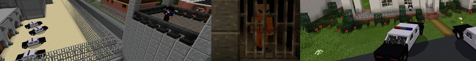 Panorama of the Minecraft Bedrock Marketplace product Jail Break World Roleplay created by Pickaxe Studios.