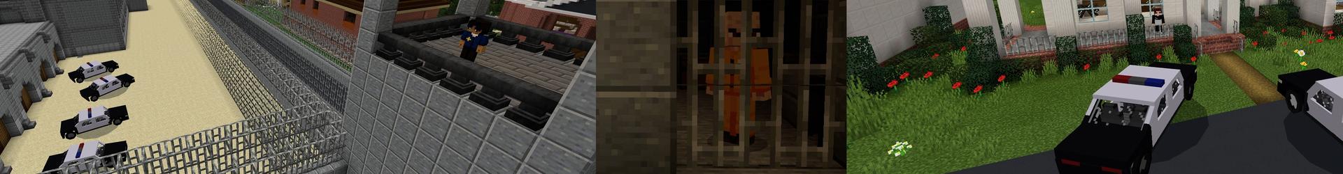 Panorama of the Minecraft Bedrock Marketplace product Jail Break World Roleplay created by Pickaxe Studios.