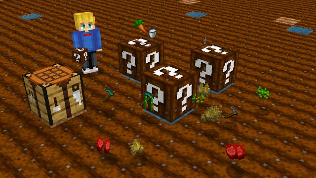 Screenshot of the Minecraft Bedrock Marketplace product LUCKY BLOCK Add-On created by Pickaxe Studios.