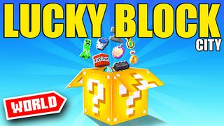 Thumbnail of the Minecraft Bedrock Marketplace product Lucky Block City created by Pickaxe Studios.