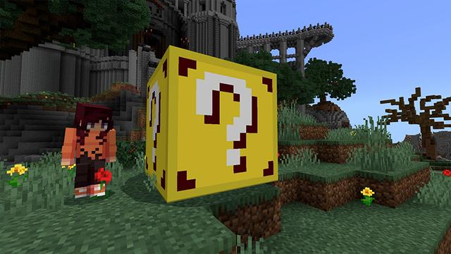 Screenshot of the Minecraft Bedrock Marketplace product Lucky Block: Giant Block created by Pickaxe Studios.