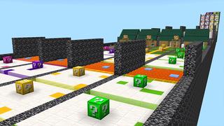 Screenshot of the Minecraft Bedrock Marketplace product Lucky Block Race created by Pickaxe Studios.