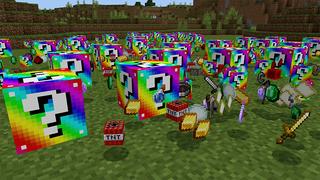 Screenshot of the Minecraft Bedrock Marketplace product LUCKY BLOCK! RAINBOW created by Pickaxe Studios.
