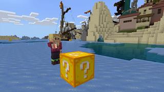 Screenshot of the Minecraft Bedrock Marketplace product Lucky Block World created by Pickaxe Studios.