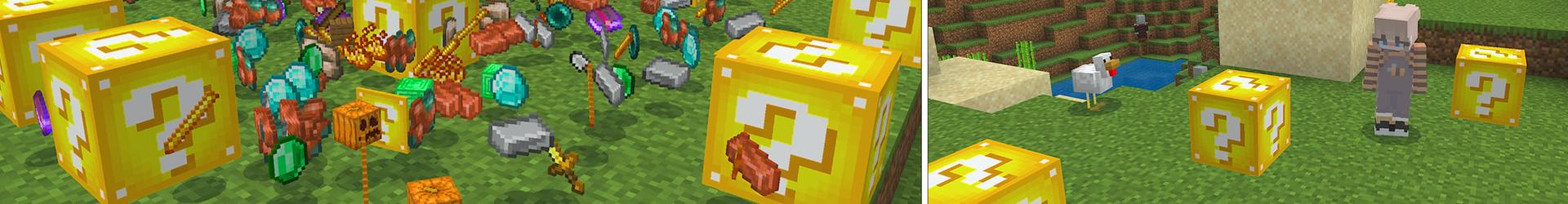 Panorama of the Minecraft Bedrock Marketplace product LUCKY BLOCK ! created by Pickaxe Studios.