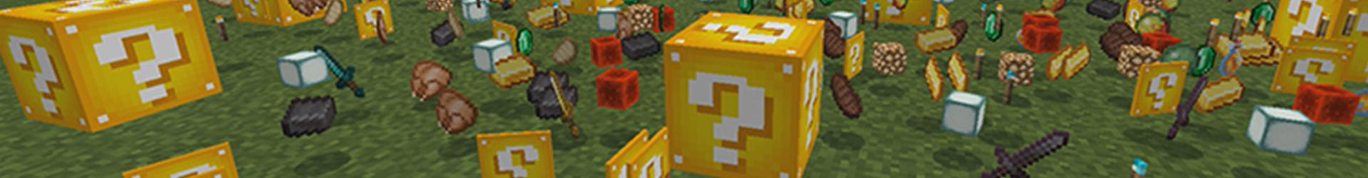 Panorama of the Minecraft Bedrock Marketplace product Lucky Blocks: Original created by Pickaxe Studios.