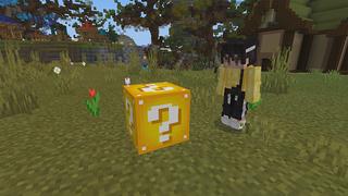 Screenshot of the Minecraft Bedrock Marketplace product Lucky Blocks: Original created by Pickaxe Studios.