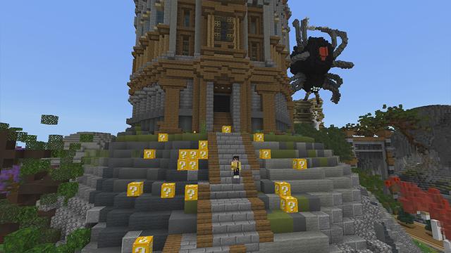 Screenshot of the Minecraft Bedrock Marketplace product Lucky Blocks: Original created by Pickaxe Studios.