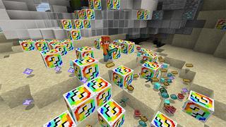 Screenshot of the Minecraft Bedrock Marketplace product LUCKY BLOCKS: RAINBOWS! created by Pickaxe Studios.