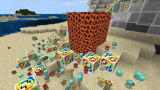Screenshot of the Minecraft Bedrock Marketplace product LUCKY BLOCKS: RAINBOWS! created by Pickaxe Studios.