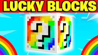 Thumbnail of the Minecraft Bedrock Marketplace product LUCKY BLOCKS: RAINBOWS! created by Pickaxe Studios.