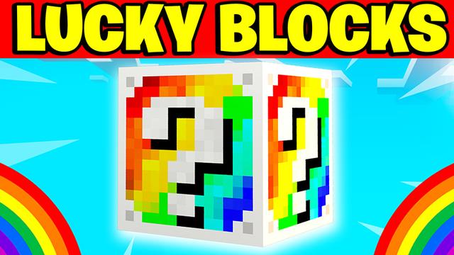 Thumbnail of the Minecraft Bedrock Marketplace product LUCKY BLOCKS: RAINBOWS! created by Pickaxe Studios.