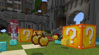 Screenshot of the Minecraft Bedrock Marketplace product LUCKY BLOCKS: SURVIVAL! created by Pickaxe Studios.