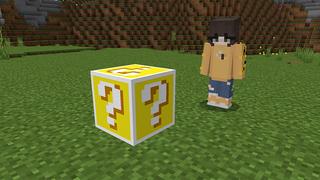 Screenshot of the Minecraft Bedrock Marketplace product Lucky Blocks World! created by Pickaxe Studios.