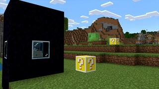 Screenshot of the Minecraft Bedrock Marketplace product Lucky Blocks World! created by Pickaxe Studios.