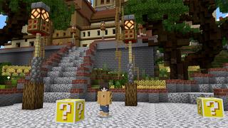 Screenshot of the Minecraft Bedrock Marketplace product Lucky Blocks World! created by Pickaxe Studios.