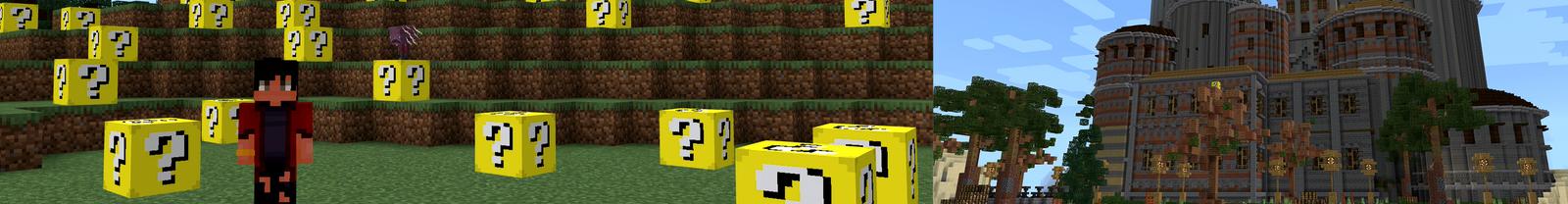 Panorama of the Minecraft Bedrock Marketplace product LUCKYBLOCKS! created by Pickaxe Studios.