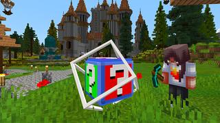 Screenshot of the Minecraft Bedrock Marketplace product Magic Lucky Blocks created by Pickaxe Studios.