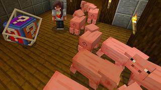 Screenshot of the Minecraft Bedrock Marketplace product Magic Lucky Blocks created by Pickaxe Studios.