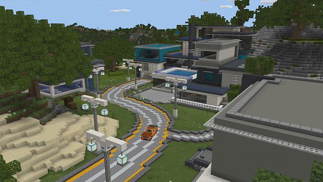 Screenshot of the Minecraft Bedrock Marketplace product MEGA RICH MANSION created by Pickaxe Studios.