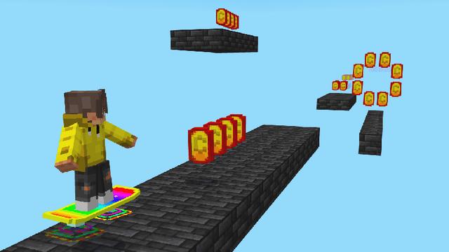 Screenshot of the Minecraft Bedrock Marketplace product MINE SURFER created by Pickaxe Studios.