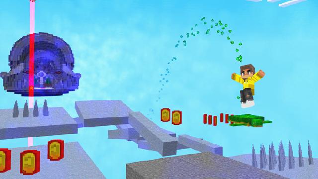 Screenshot of the Minecraft Bedrock Marketplace product MINE SURFER created by Pickaxe Studios.