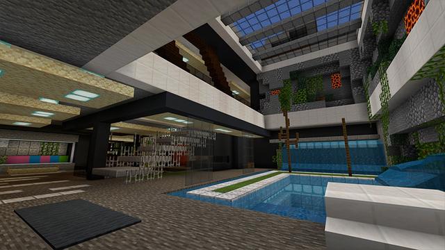 Screenshot of the Minecraft Bedrock Marketplace product Modern Mansion created by Pickaxe Studios.