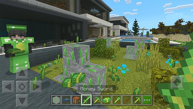 Screenshot of the Minecraft Bedrock Marketplace product Money Ore World created by Pickaxe Studios.
