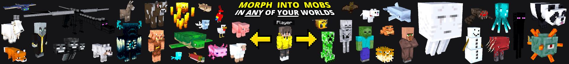 Panorama of the Minecraft Bedrock Marketplace product Morph: Add-On Edition created by Pickaxe Studios.