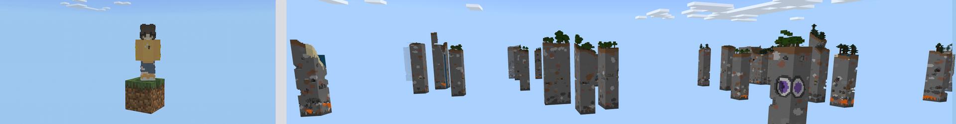 Panorama of the Minecraft Bedrock Marketplace product ONE BLOCK ONE HUNDERED DAYS! created by Pickaxe Studios.