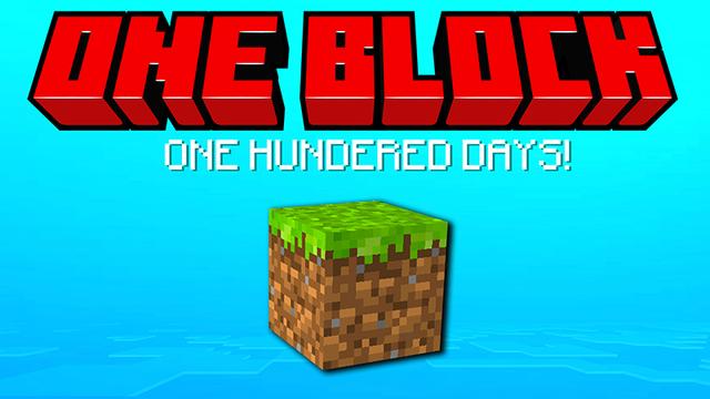 Thumbnail of the Minecraft Bedrock Marketplace product ONE BLOCK ONE HUNDERED DAYS! created by Pickaxe Studios.
