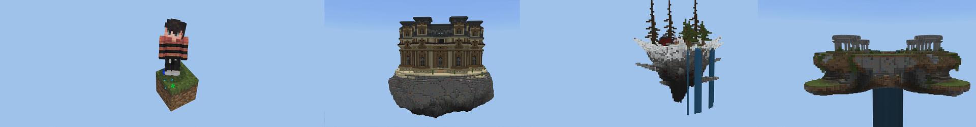 Panorama of the Minecraft Bedrock Marketplace product ONE BLOCK SKYBLOCK created by Pickaxe Studios.