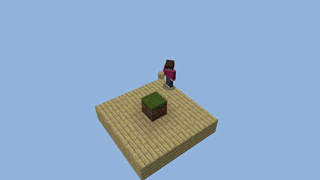 Screenshot of the Minecraft Bedrock Marketplace product ONE BLOCK SURVIVAL! created by Pickaxe Studios.