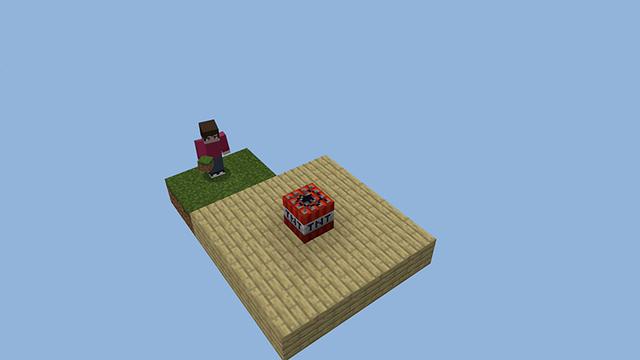 Screenshot of the Minecraft Bedrock Marketplace product ONE BLOCK SURVIVAL! created by Pickaxe Studios.