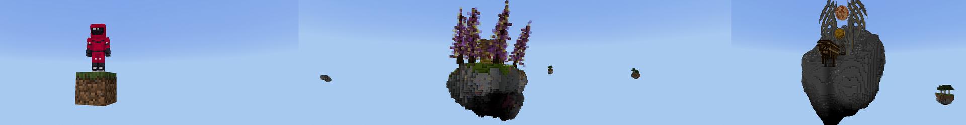 Panorama of the Minecraft Bedrock Marketplace product ONE BLOCK UNLIMITED created by Pickaxe Studios.