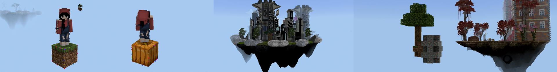 Panorama of the Minecraft Bedrock Marketplace product ONE BLOCK WORLD! created by Pickaxe Studios.