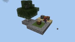 Screenshot of the Minecraft Bedrock Marketplace product ONE BLOCK WORLD! created by Pickaxe Studios.
