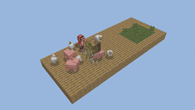 Screenshot of the Minecraft Bedrock Marketplace product One Block World created by Pickaxe Studios.