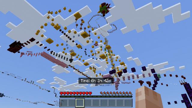 Screenshot of the Minecraft Bedrock Marketplace product ONLY UP! created by Pickaxe Studios.