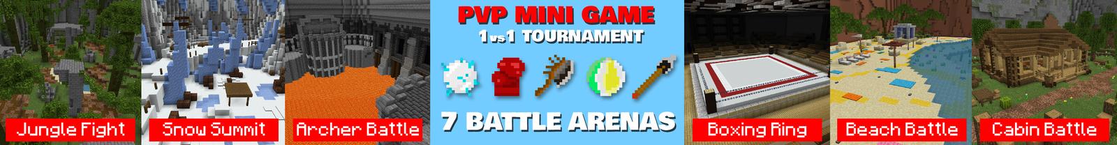 Panorama of the Minecraft Bedrock Marketplace product PvP MINI GAME created by Pickaxe Studios.