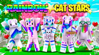 Thumbnail of the Minecraft Bedrock Marketplace product Rainbow Cat Stars created by Pickaxe Studios.