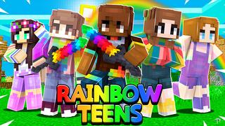 Thumbnail of the Minecraft Bedrock Marketplace product Rainbow Teens created by Pickaxe Studios.