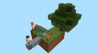 Screenshot of the Minecraft Bedrock Marketplace product Random Drops Skyblock created by Pickaxe Studios.