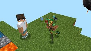 Screenshot of the Minecraft Bedrock Marketplace product Random Drops Skyblock created by Pickaxe Studios.